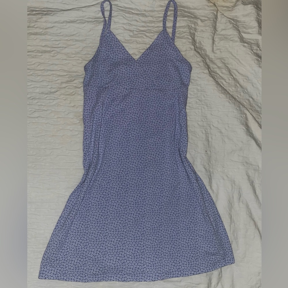 Brandy Melville Floral Mini Dress Pale Blue Size XS-M